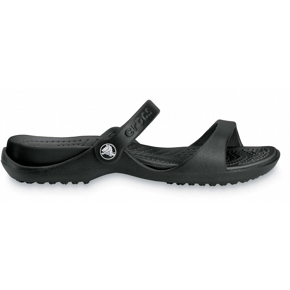 Black Women's Crocs Cleo Sandal Slides | NZ 0592ZUTG